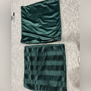 Two 19”x19” velvet pillows